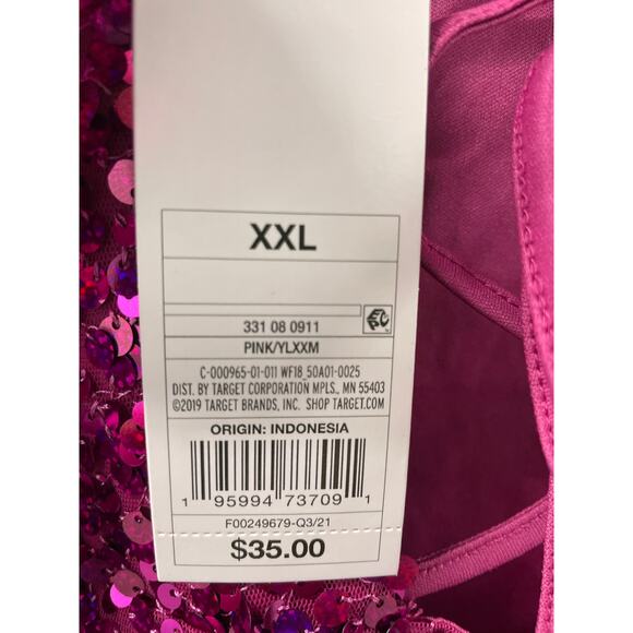 Wild Fable Women’s Tank Lined Sequin Dress Back tie up Side zipper Pink XXL - Picture 6 of 7